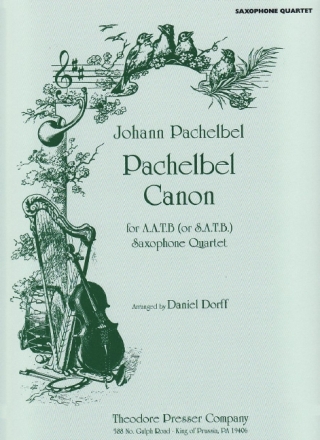 Johann Pachelbel Pachelbel Canon 2 Alt-Saxophone (Sopran-Saxophon), Tenor-Saxophon und Bariton-Saxophon Partitur und Stimmen