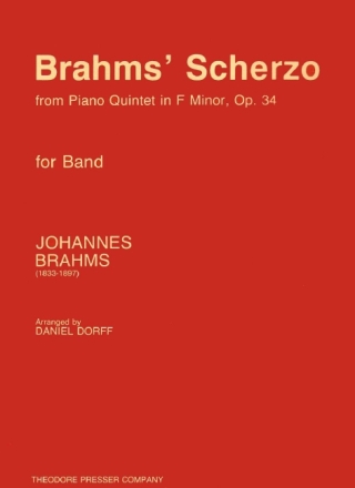 Johannes Brahms Brahms' Scherzo From Piano Quintet In F Minor, Op. 3 sinfonisches Blasorchester Partitur und Stimmen