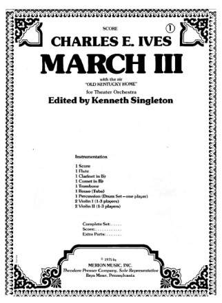 Charles Ives March Iii Orchester Partitur