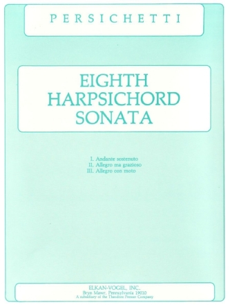 Vincent Persichetti Eighth Harpsichord Sonata Cembalo Solostimme