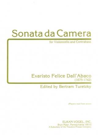 Evaristo Dall'Abaco Sonata Da Camera Violoncello und Kontrabass Partitur und Stimmen
