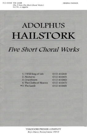 Adolphus Hailstork The Lamb  Chorpartitur