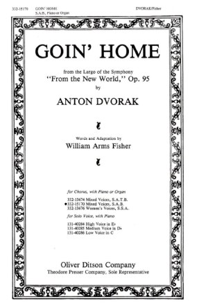 Antonin Dvorak Goin' Home Chor und Klavier Chorpartitur