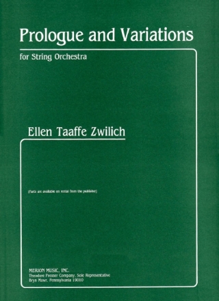 Ellen Taaffe Zwilich Prologue & Variations Streichorchester Partitur