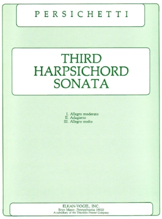 Vincent Persichetti Third Harpsichord Sonata Cembalo Solostimme