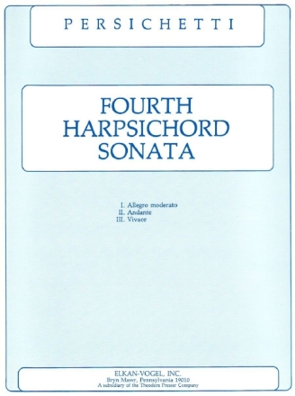 Vincent Persichetti Fourth Harpsichord Sonata Cembalo Solostimme