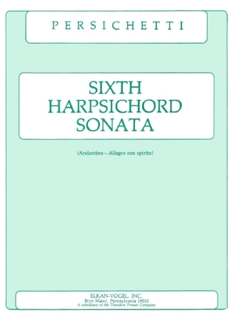 Vincent Persichetti Sixth Harpsichord Sonata Cembalo