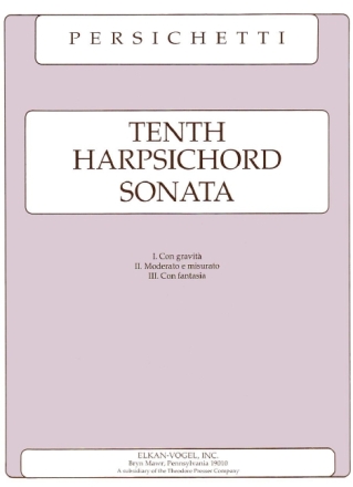 Vincent Persichetti Tenth Harpsichord Sonata Cembalo