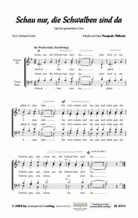 Thibaut/Grote Schau nur, die Schwalben sind da (vierstimmig) fr SATB Singpartitur