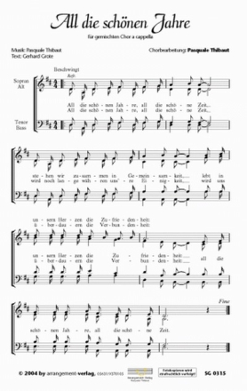 Thibaut/Grote All die schnen Jahre (vierstimmig) fr SATB Singpartitur