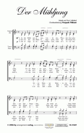 Volksweise, P. Thibaut Der Mhljung (vierstimmig) fr SATB Singpartitur