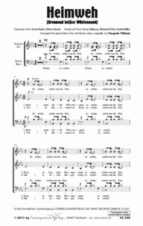 Gilkyson, Dehr, Miller etc. Heimweh (vierstimmig) fr SATB und Klavier Singpartitur