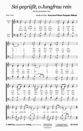 Franz-Josef Otten Sei gegrt, o Jungfrau rein (vierstimmig) fr SATB Singpartitur