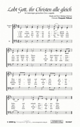 Nikolaus Herman Lobt Gott, ihr Christen, alle gleich (dreistimmig) fr Sopran, Alt, Mnnerstimme Singpartitur
