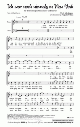 bearbeitet von Pasquale Thibaut Ich war noch niemals in New York (Dr fr TBB und Klavier Singpartitur