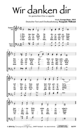 George Hews Wir danken dir (vierstimmig) fr TTBB a cappella Singpartitur