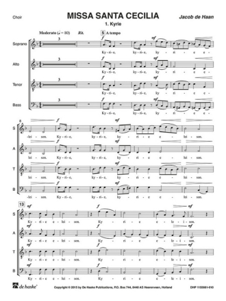 Jacob de Haan Missa Santa Cecilia Concert Band/Harmonie and Opt. Choir Stimme