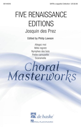 Josquin des Pr�s Five Renaissance Editions SATTBB a Cappella Chorpartitur