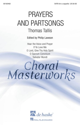 Thomas Tallis Prayers And Partsongs SATB a cappella Chorpartitur