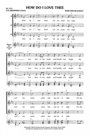 Rowland Blackley How Do I Love Thee? SSA Chorpartitur