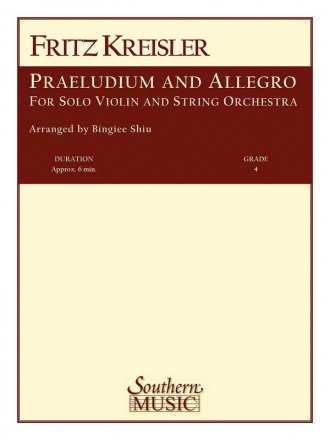 Praeludium And Allegro for solo violin and string  orchestra score and parts