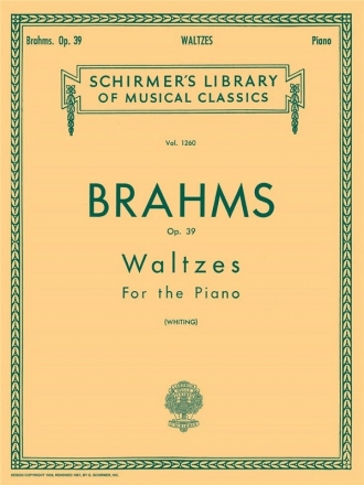 Johannes Brahms, Waltzes Op.39 Klavier Buch