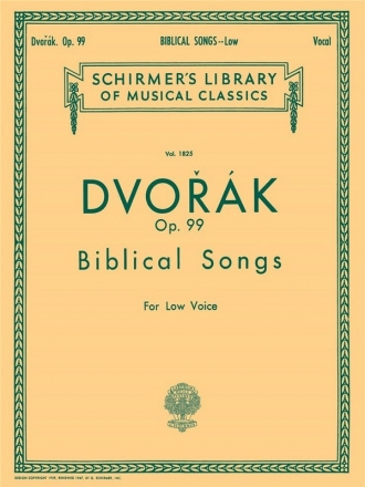 Antonn Dvork, Biblical Songs Op.99 Low Voice and Piano Buch