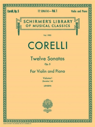 Arcangelo Corelli, Twelve Sonatas, Op. 5 - Volume 1 Violine und Klavier Buch