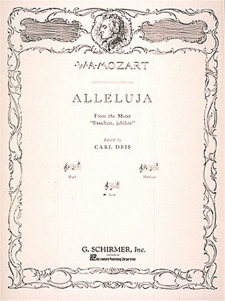 Alleluia From Exsultate Jubilate for low voice and piano