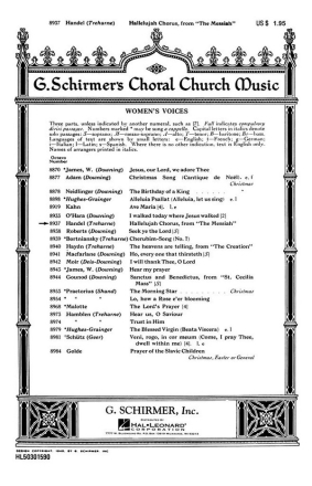 Georg Friedrich Hndel, Hallelujah Chorus SSA with Piano Chorpartitur