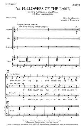 E Ferguson, Ye Followers Of The Lamb SAB Chorpartitur