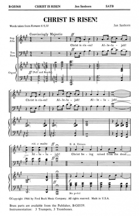 Jan Sanborn, Christ Is Risen! SATB Chorpartitur