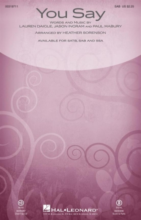 Jason Ingram, You Say SAB Choral Score