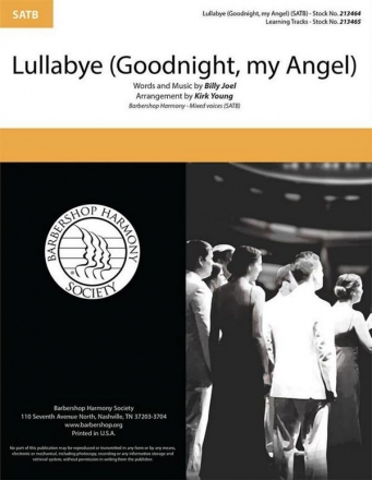 Lullabye (Goodnight, My Angel) SATB a Cappella Choral Score