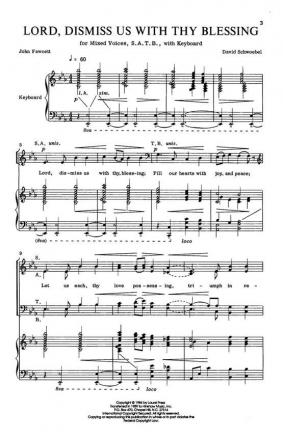 David Schwoebel, Lord, Dismiss Us With Thy Blessing SATB and Keyboard Chorpartitur