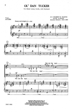 Ol' Dan Tucker SAB and Keyboard Chorpartitur