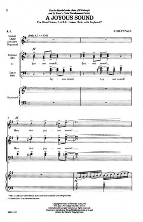 Robert Page, A Joyous Sound Choral and Keyboard Chorpartitur