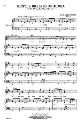 Dave Perry, Gentle Breezes Of Judea SATB and Keyboard Chorpartitur