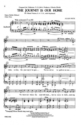 Allen Pote, The Journey Is Our Home SATB and Keyboard Chorpartitur