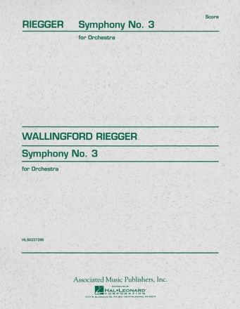 Wallingford Riegger, Symphony No. 3, Op. 42 Orchestra Partitur