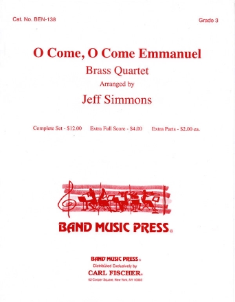 O Come, O Come Emmanuel Blechblserquartett Partitur + Stimmen
