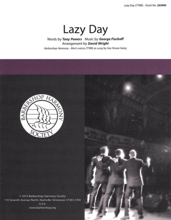 Lazy Day TTBB a Cappella Chorpartitur