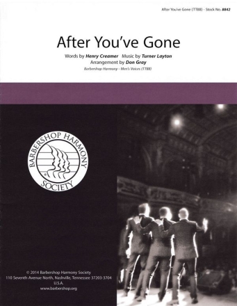 After You've Gone TTBB a Cappella Chorpartitur