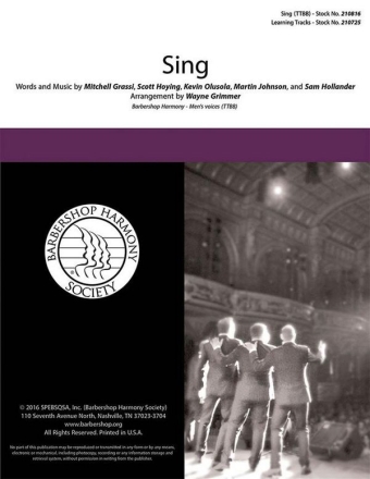 Sing TTBB a Cappella Chorpartitur