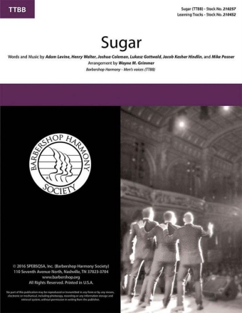 Sugar TTBB a Cappella Chorpartitur