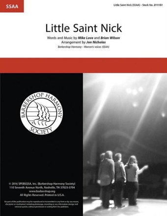 Brian Wilson_Mike Love, Little Saint Nick SSAA a Cappella Chorpartitur