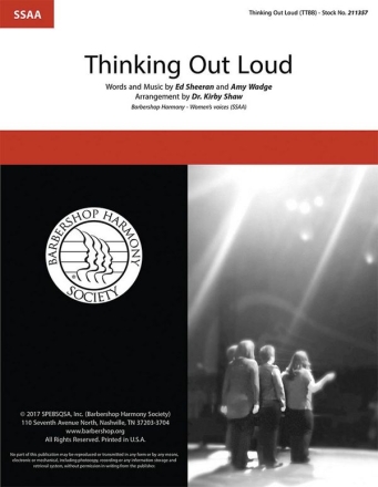 Thinking Out Loud SSAA a Cappella Chorpartitur
