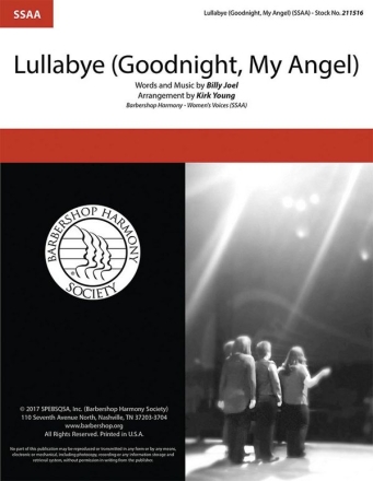 Lullaby for female choir (SSAA) a cappella score