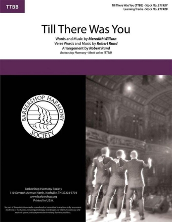 Meredith Willson, Till There Was You TTBB a Cappella Chorpartitur