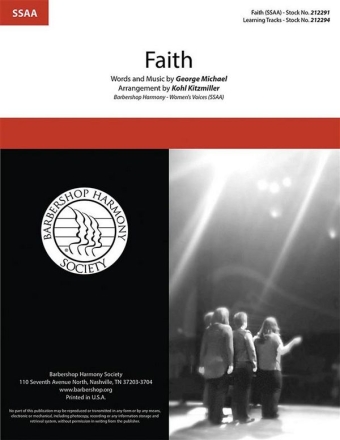 Faith (as Sung by George Michael) SSAA a Cappella Chorpartitur